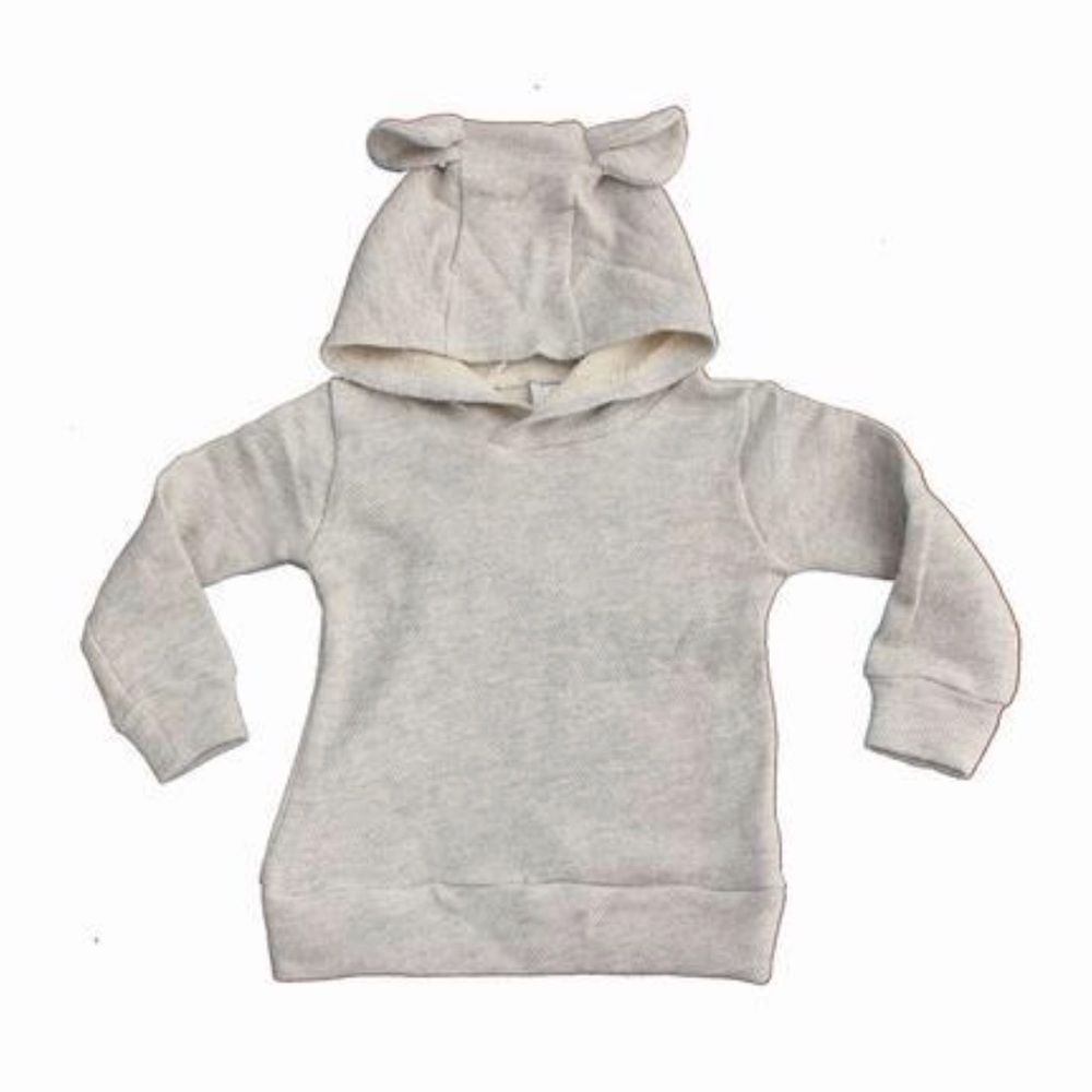 Grey Bear Ear Hoodie